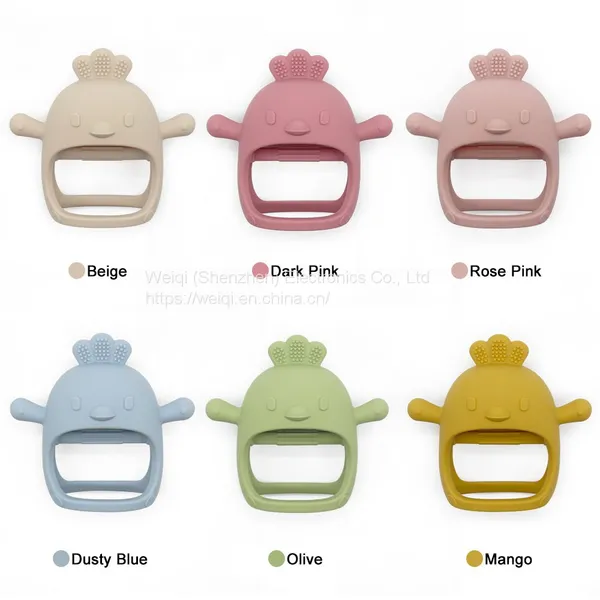 Silicone Teething Mitten Toy Cute Chick Chewable Baby Teether by Weiqi photo-3