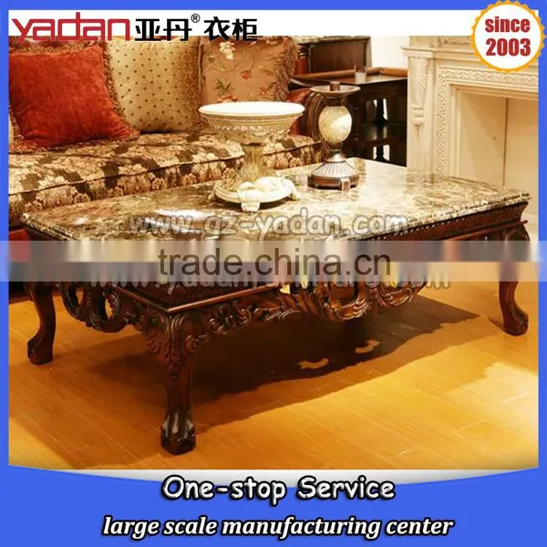 Luxury Modern Wood and Marble Coffee Table photo-2