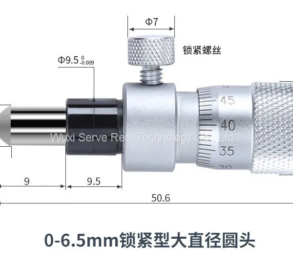 Micrometer Head 0-6.5mm 0-13mm 0-25mm 0-50mm Flat Sepheric Head photo-2