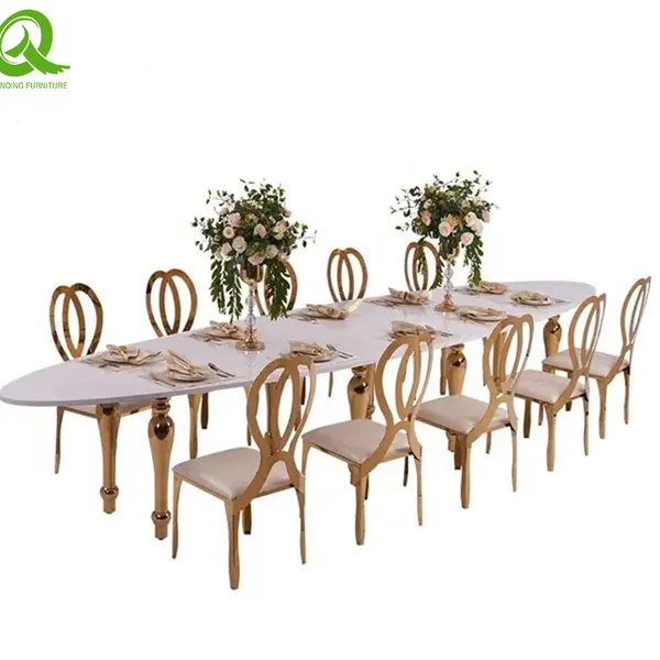 Event Rental Table Wedding Stainless Steel Gold Wedding Table