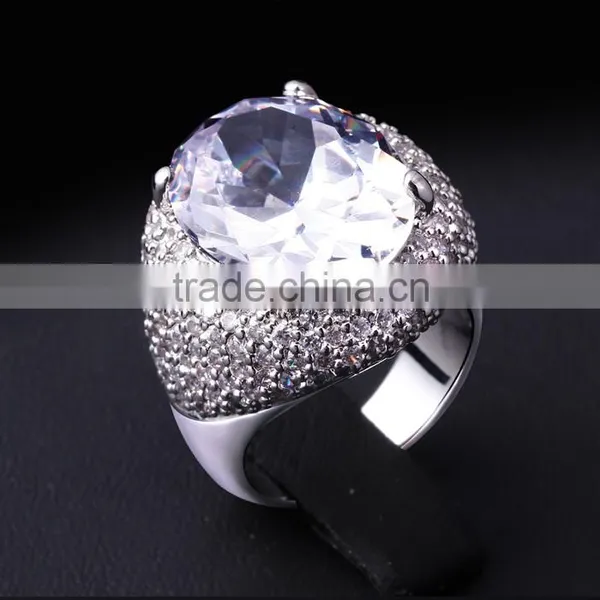 On Sale Fall 2016 Bridal Jewelry Big Zircon Crystal Propose Gorgeous Oval Ring photo-3