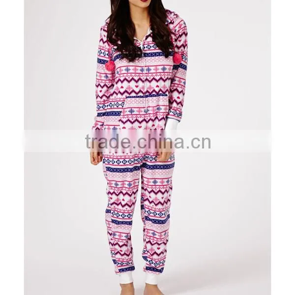 Factory Design Casual Fleece Hoodies Pattern Ladies Onesie