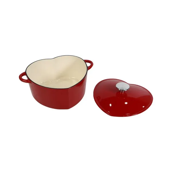 Giftware Supplier 3-Quart Enameled Cast Iron Heart Shaped Dutch Oven photo-4