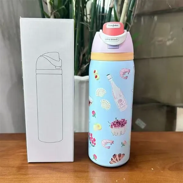 304 Stainless Steel Water Cup Owala Same Insulated Cup Portable Bounce Cup Portable Double Drink Cup Straw Cup photo-4