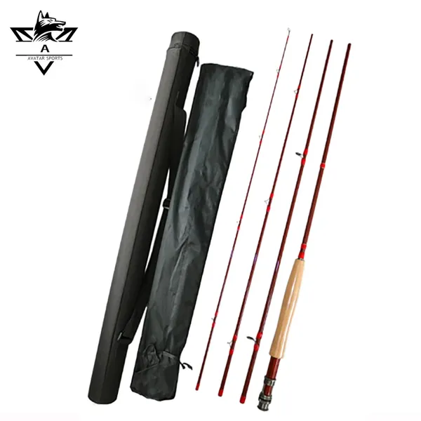 Classic Design Custom High Strength 9'0'' Multiple Specifications Pure Carbon Fly Rod 4 Sections Portable Japan Fly Fishing Rod