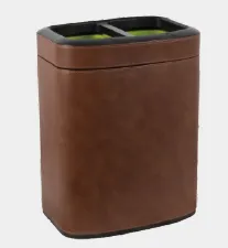 Wrapped With PU Leather Trash Can/Leather Trash Can （Wechat:13510231336）