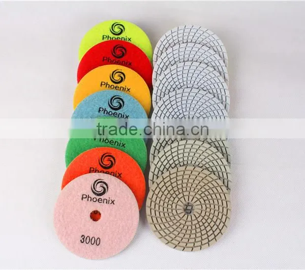 High Quality 100mm Swirl Wet Polishing Pads for Marble With 4.00mm photo-2