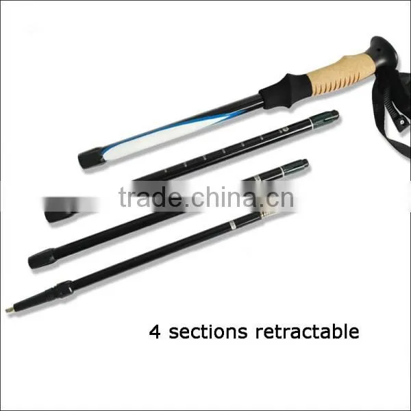 4 Sections Inner Lock With Anti-shock Carbon Fiber Hiking Stick photo-5