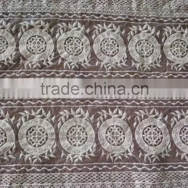 Wholesale Garment Accessory Glass Yarn Embroidery Cotton Lace Fabric photo-3