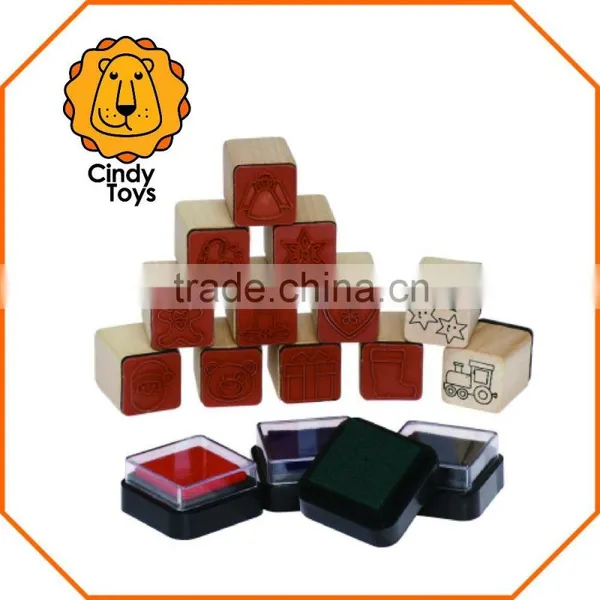 Wooden Mini Rubber Stamps Christmas 16 Pcs for Christmas photo-3