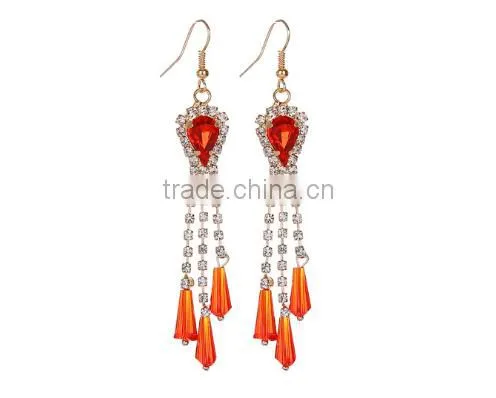 Latest Model Fashion Rhinestone Long Tassel Earrings photo-6
