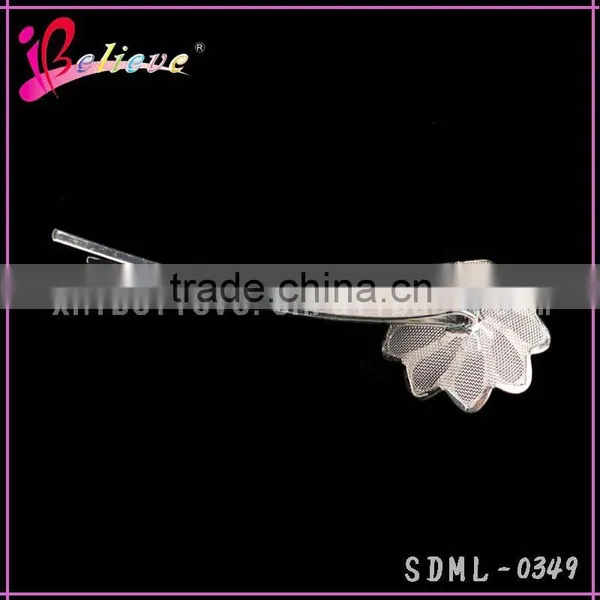 Wholesale Metal Silver Flower Hair Pin,hot Selling Fancy Kids Hair Clip,hair Pins for Girls photo-3
