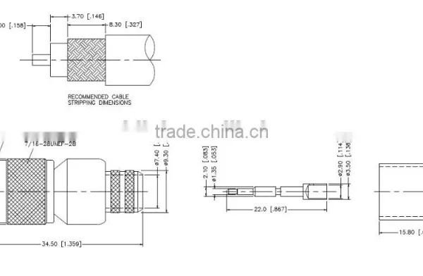 rf Coaxial Connector, Tnc Straight Crimp Plug for LMR400 Cable, 50 Ohm photo-2