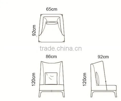 Modern Fabric Recliner Chair With Wood Base MC1210-1 photo-4