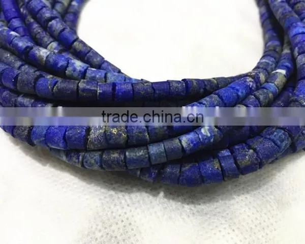 Morre Than AAA Lapis Lazuli Rondelle Beads Rough Coin Shape Loose Gemstone photo-6