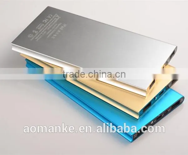 G005 Aluminum Metal Custom Logo Slim Portable Dual Usb Port Mobile Charger Power Bank 8000mah photo-3