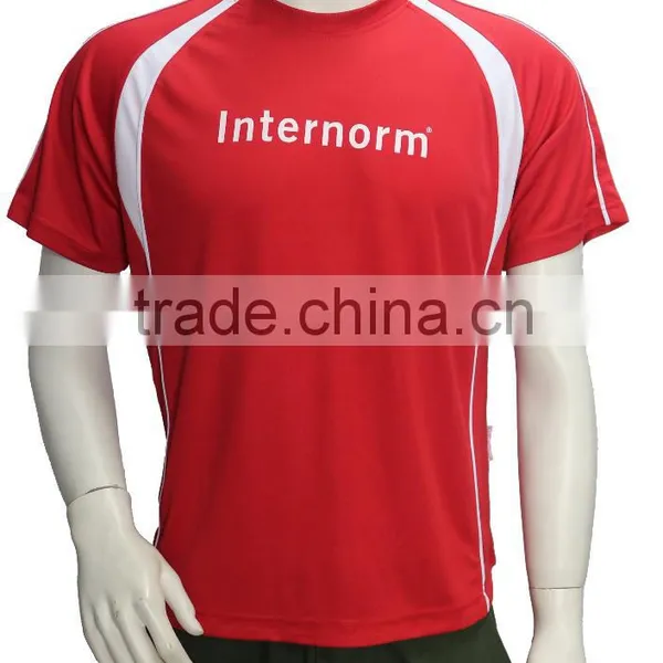 Athletic running shirt/poly spandex uniform/dri fit crew neck t shirt