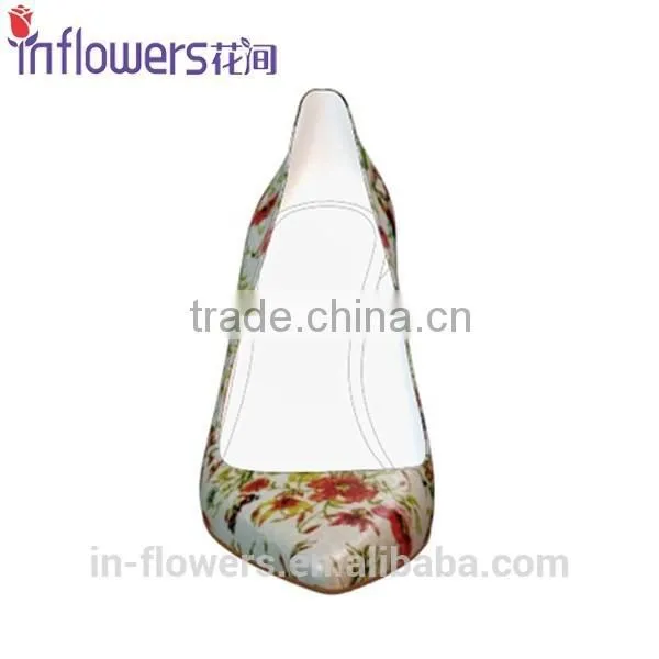 Flower Printed Leather Pointed Toe Ladies Sexy High Heels photo-5