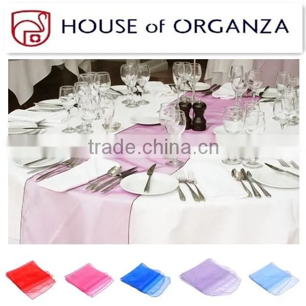 Wedding Decor Supplies Banquet Organza Table Cover Overlay Runners for Wedding Party Table Decoration