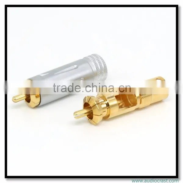 Audio Gade OEM Gold Plated Screw Locking RCA Audio Plug 10MM Cable RCA Connector photo-5