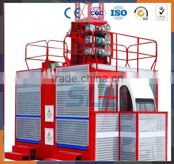 Sincola CE,GOST Approved!!! SC200/200 (2T-4T) Construction Hoist Lift,construction hoist,2t double cage working platform lifts
