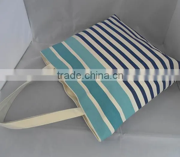 Navy 100% Cotton Printed Canvas Shopping Bag photo-3