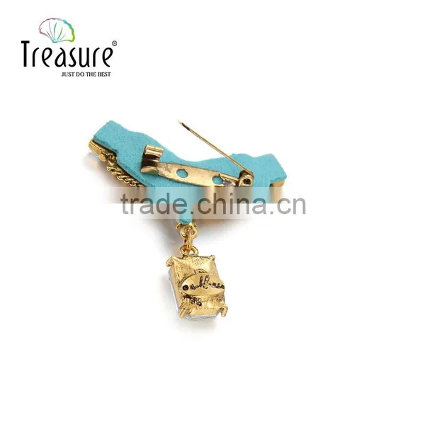 2015 Hottest Fashione Jewelry, Geometric Shape Figaro Chain Rhinestone Dangle Brooch Jewelry photo-5