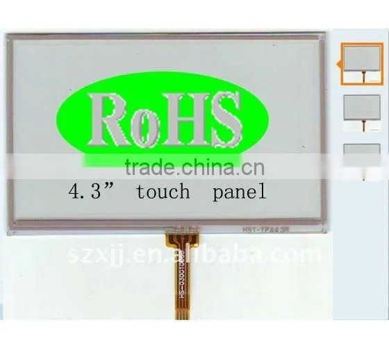 4-wire 5 v dc voltage 4.3 inch touch panel resistive touch screen Used in Machine learning and his radio