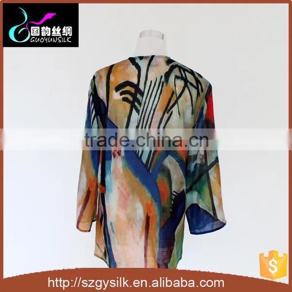 OEM Customized Design 100%wool Cashmere Handmade Women Kimono Cardigan photo-2