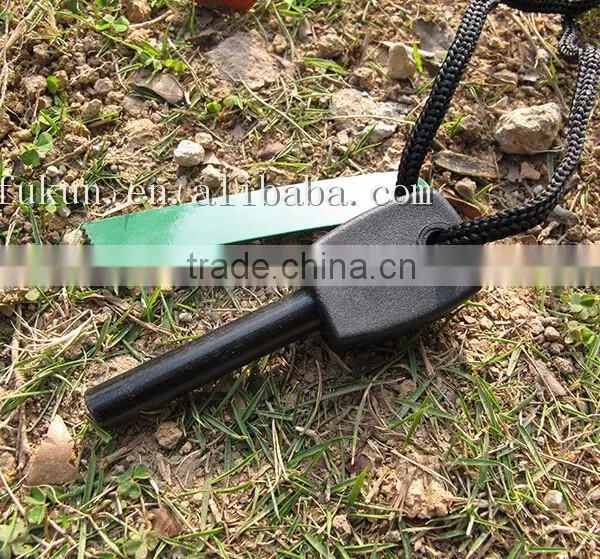 Outdoor Survival Tool Fire Starter Flint With Knife Ferrocerium Rob Kit Fire Starter