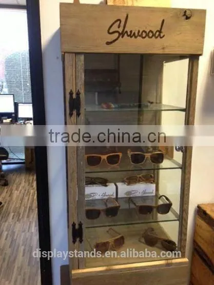 Vintage Display Wood Eyewear , Floor Standing Display Sunglasses Wood, Wooden Eyewear Display Case photo-3