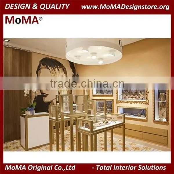 Golden Glass Jewelry Display Table
