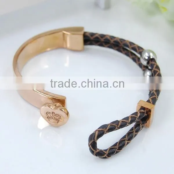 Stainless Steel Jewelry, Stainless Steel Leather Bracelet photo-4