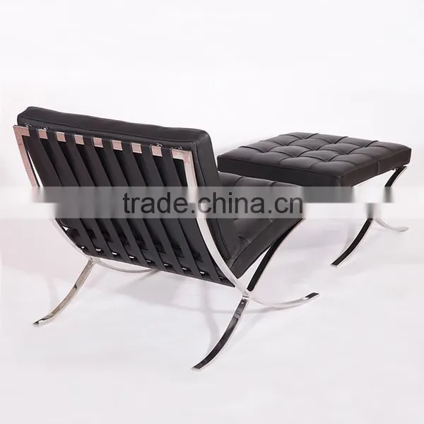 Premium Pavilion Barcelona Style Lounge Chairs Black photo-4