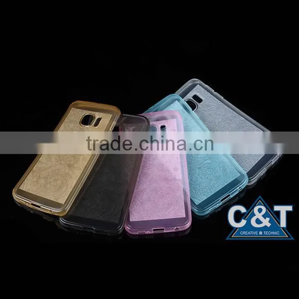 C&T Flower Ultra Slim Transparent Flexible Soft Clear TPU Gel Silicone Protective Back Case Cover For Samsung Galaxy S7 Edge photo-6