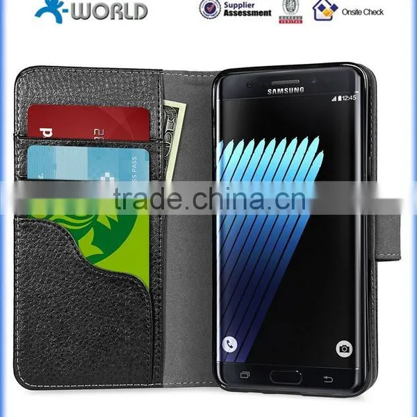 Hot Selling Leather Flip Wallet Case for Samsung Galaxy Note 7 photo-3