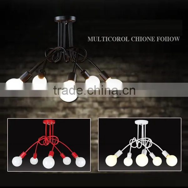 CE RoSH Indoor Iron Black or White or Red Chandelier Ceiling Lamp GX-5109-3 photo-6