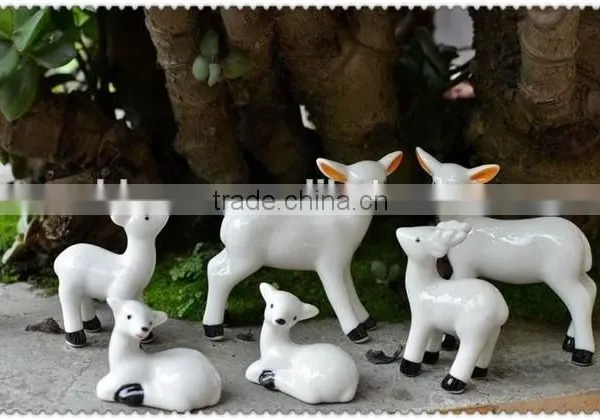 Ceramic White Animal Figurine Ornament Small Figurine photo-3