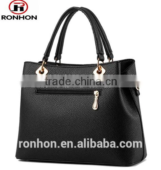 Lady PU Leather Bag With Golden Metal Ornamental photo-5