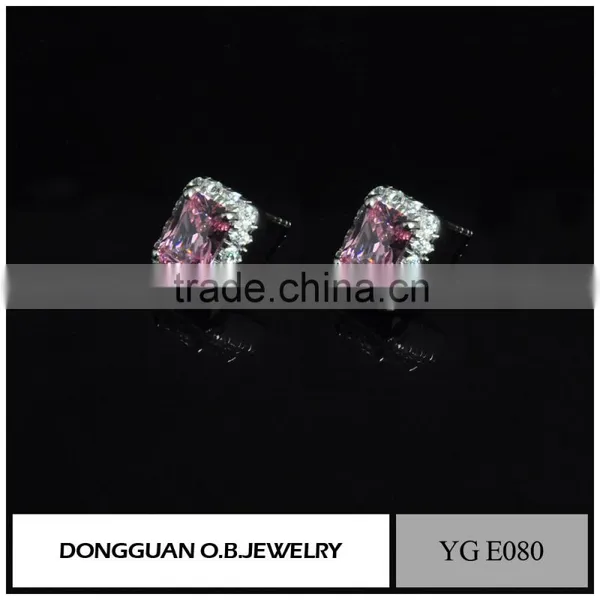 New 2016 Latest Gold Earring Designs Pink Diamond Earrings for Wedding photo-2