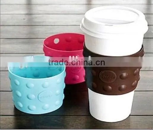 2015 New Anti-slip Cup Cover Silicone Rubber Cup Sleeve With High Temperature Resistant photo-2