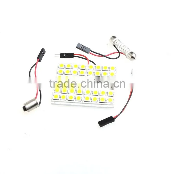 5050 SMD 48 LED Warm White Dome Bulb Light for Car Interior With 3 Adapters photo-4