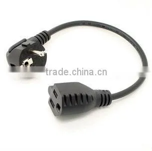 EU male plug to US female adapter