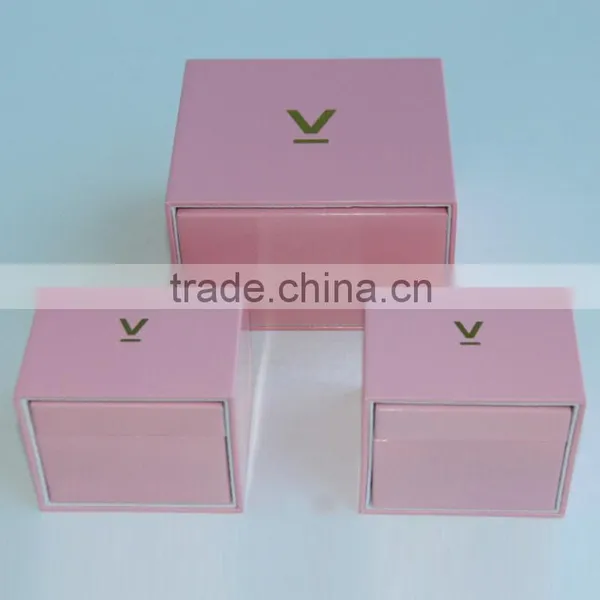 Luxury Custom Made Pink Jewelry Boxes With Sleeve and Velvet Lining photo-2