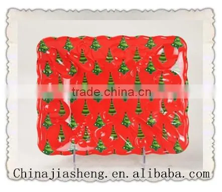 Christmas Tree Plastic Plate for Party
