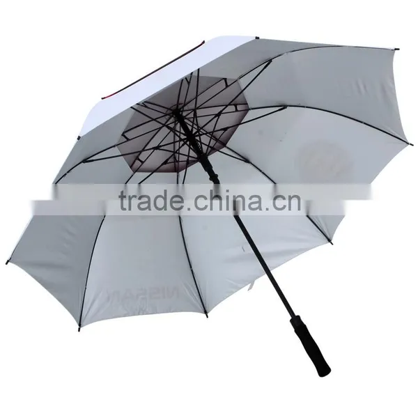 Silver Coated Fiberglass Double Layer Golf Umbrella photo-4