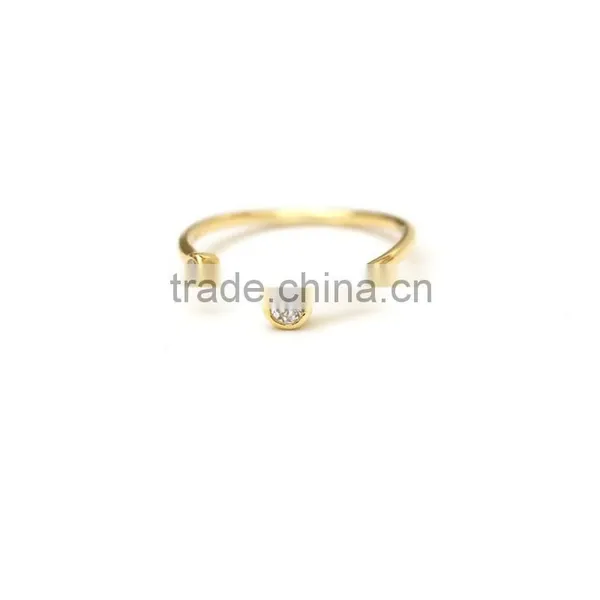 High Quality Gold Color Nature Zircon on Two End Adjustable Ring photo-2