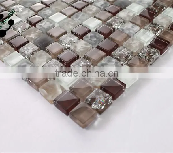 SMS09 3D Material Mixed Mosaic Crystal Wall Mosic Stone Mosaic for Wall photo-4