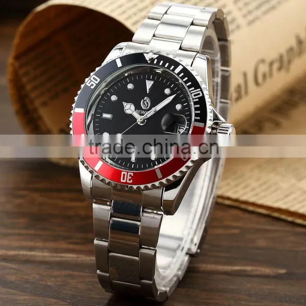 Luxury Red Stainless Steel Auto Date Automatic Mechanical Analog Watch photo-4