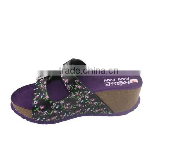 2015 Summer Leather Buckle Cork Outsole Ladies Fancy Sandal photo-3